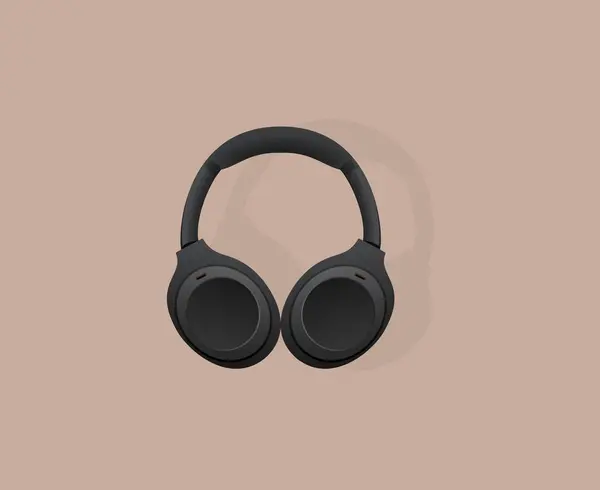 Vector Headphone Icon Flat Design Vector Logo Illustration Music Business — Stock Vector