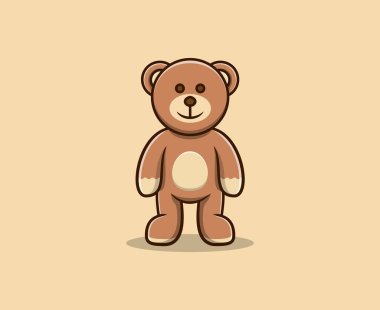 Tatlı oyuncak ayı vektör ikonu çizimi. Hayvan Doğa Simgesi konsept tasarımı.