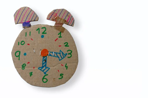 Cardboard clock — Stok fotoğraf