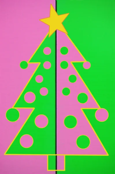 Kerstmis fir tree twee kleuren — Stockfoto