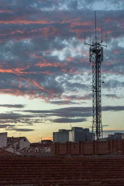 Tak Antenne Ved Solnedgang Byen Torrijos Toledo Spania – stockfoto