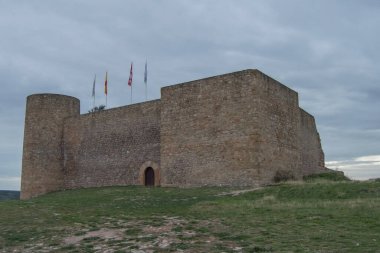 Soria 'daki Medinaceli şatosunun manzarası. Castilla Leon. İspanya 