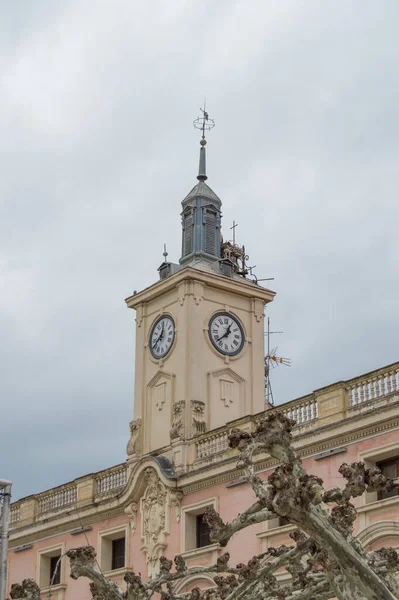 Reloj Del Edificio Del Ayuntamiento Alcal Henares Provincia Madrid España — Foto de Stock