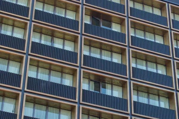 Residential Building Facade Symmetrical Balconies — Zdjęcie stockowe