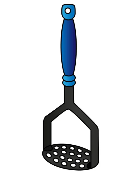 Kartoffelstampfer Vektor Vollfarb Illustration Kartoffelpresse Küchenwerkzeug Für Logo Oder Schild — Stockvektor