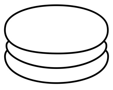 Makarna. Makarna kekleri - boyama için vektör doğrusal resim. Özet geç. Tatlı hamur işleri, kurabiyeler - boyama veya logo için element