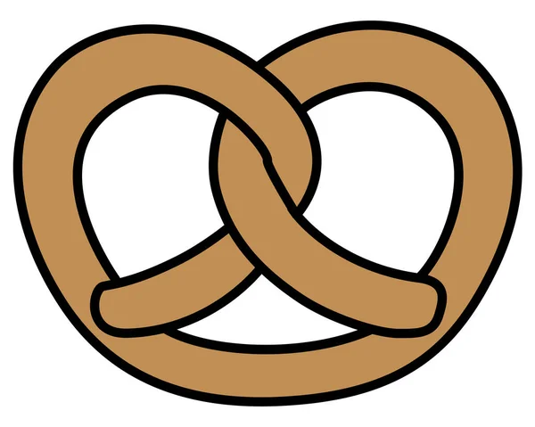 Salted Pretzel Prodotto Forno Illustrazione Colori Vettoriale Logo Distintivo Brezel — Vettoriale Stock