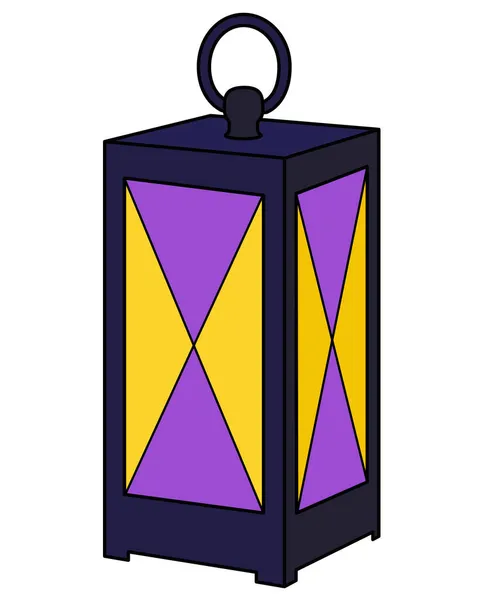 Lanterna Vintage Decorativa Com Vitrais Coloridos Ilustração Estoque Desktop Isométrico — Vetor de Stock
