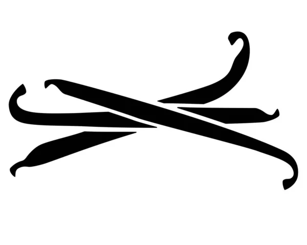 Vanilkový Lusk Vektorová Silueta Pro Logo Nebo Piktogram Vanilkové Lusky — Stockový vektor