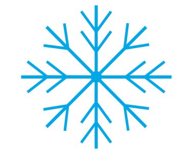 Kar taneleri. İnce zarif kar tanesi - bir logo veya piktogram için vektör görüntü. Kar, kışın bir işareti veya sembolüdür..