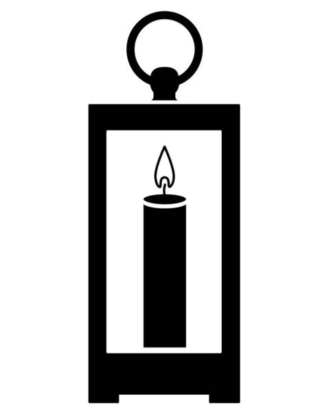 Lantern Candle Vintage Lantern Candle Vector Silhouette Illustration Table Hanging — Stock Vector