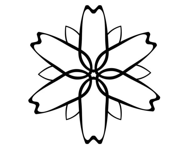 Flower Vector Linear Picture Coloring Sign Abstract Flower Logo Pictogram — 图库矢量图片