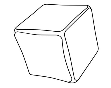 İçecekler için buz küpü - boyama, logo veya piktogram için vektör doğrusal çizim. Özet geç. İçki için buz. Tabela ya da sembol için resim.