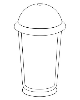 İçecekler için plastik cam kapaklı - boyama için stok çizimi. Özet geç. İçecekler için bir kağıt bardak boyama.