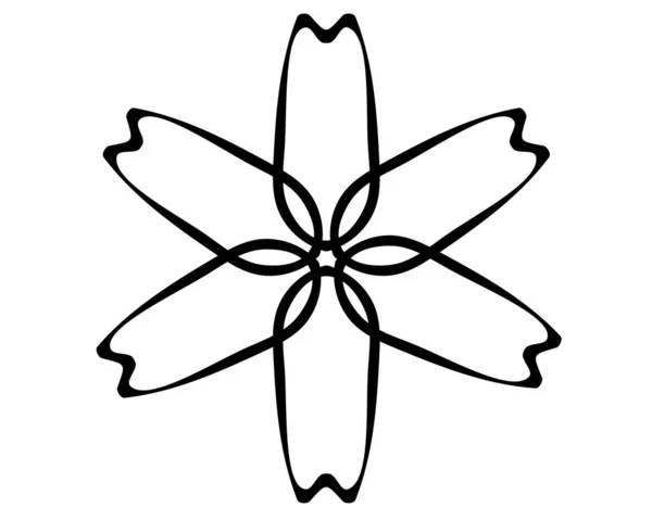 Цветок Векторная Линейная Картинка Раскраски Знака Набросок Абстрактный Цветок Логотипа — стоковый вектор