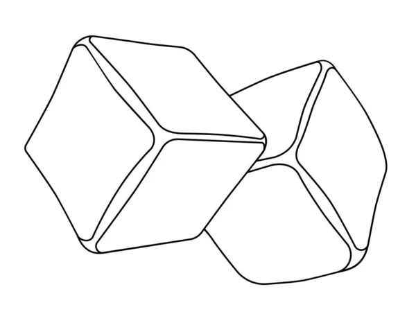 Cubi Ghiaccio Bevande Illustrazione Lineare Vettoriale Colorazione Logo Pittogramma Outline — Vettoriale Stock