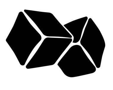 İçecekler için buz küpleri - logo veya piktogram için vektör siluet çizimi. İçki için iki buz küpü. Tabela ya da sembol için resim.