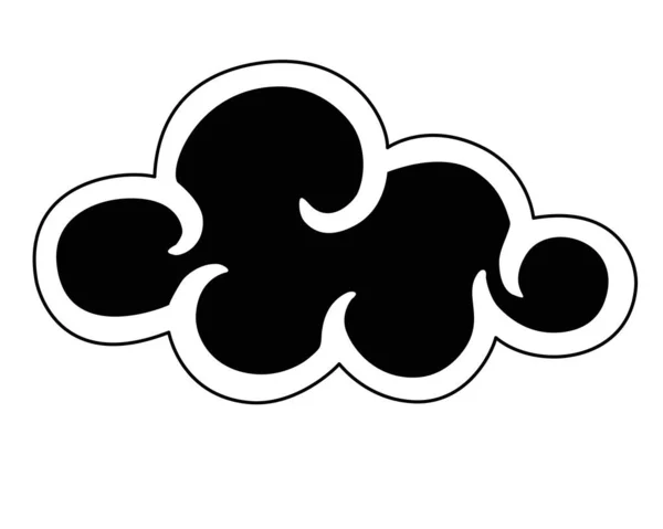 Nube Fenomeno Meteorologico Illustrazione Della Silhouette Vettoriale Logo Pittogramma Silhouette — Vettoriale Stock