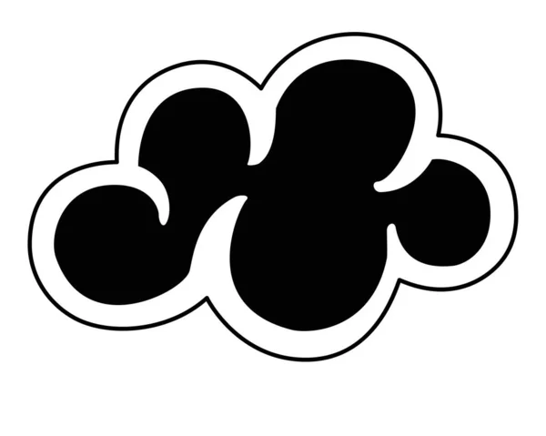 Bulut Doğal Fenomen Logo Veya Piktogram Için Vektör Siluet Çizimi — Stok Vektör