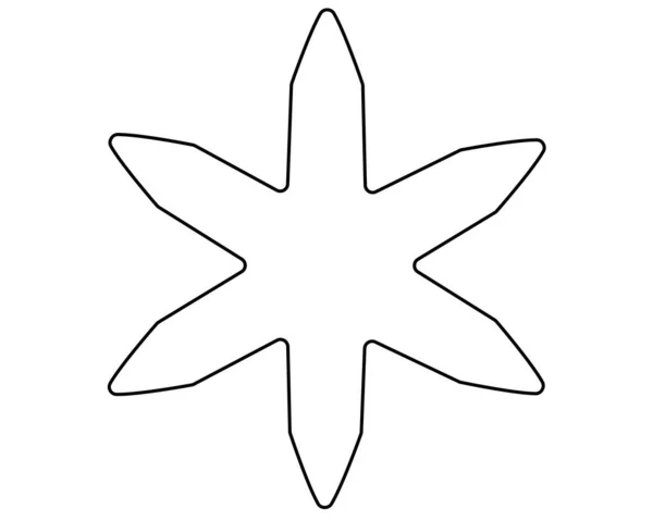 Kar Tanesi Donmuş Kristali Boyama Kitabı Logo Piktogram Için Vektör — Stok Vektör