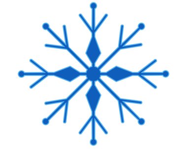 Kar tanesi, kar, donmuş su kristali - vektör tam renk resim, logo veya piktogram. Kar tanesi sembolü mavi, işaret