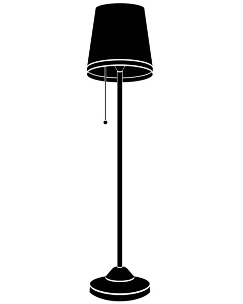 Напольная Лампа Винтажная Напольная Лампа Абажуром Векторная Силуэтная Картинка Логотипа — стоковый вектор