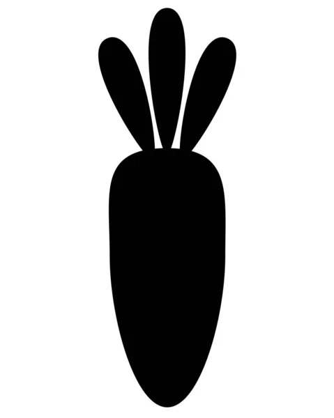 Czarna Sylwetka Wektora Marchewki Logo Lub Piktogramu Sylwetka Marchewki Warzywnej — Wektor stockowy