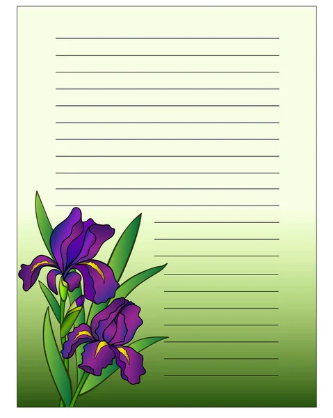 Vertical Blank Para Escrever Uma Carta Com Flores Vetor Modelo — Vetor de Stock