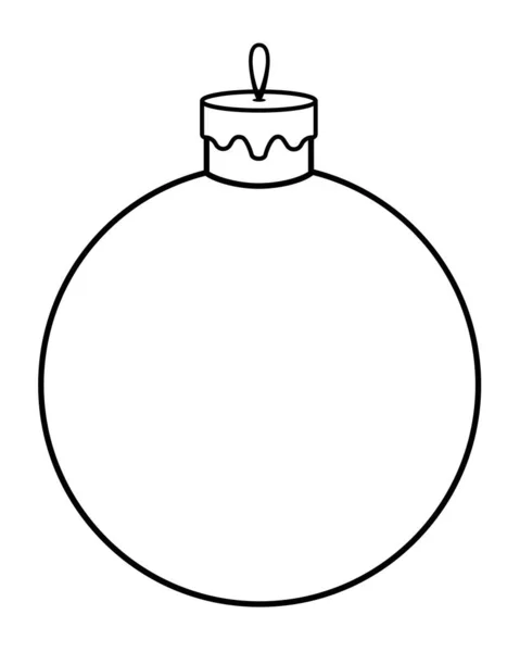 Christmas Ball Christmas Toy Vector Linear Picture Coloring Book Logo — Stock Vector