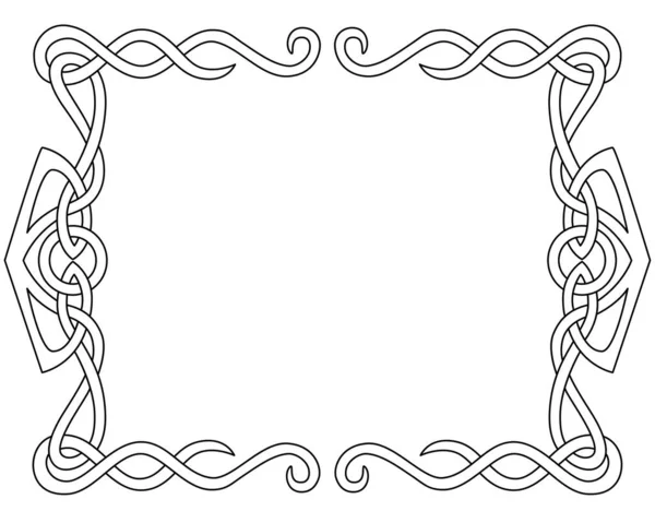 Celtic Ornament Frame Horizontal Vector Linear Element Coloring Text Design — стоковый вектор