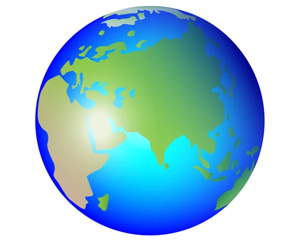 Planet Earth Africa Europe Asia Oceania Vector Full Color Picture — стоковый вектор