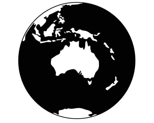 Planeta Tierra Australia Oceanía Imagen Silueta Vectorial Para Logotipo Pictograma — Vector de stock