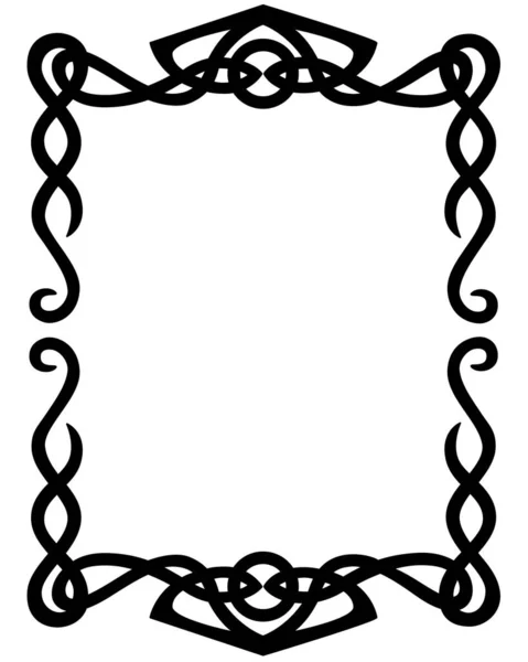 Celtic Style Vertical Frame Vector Silhouette Template Frame Text Images — Stockvektor