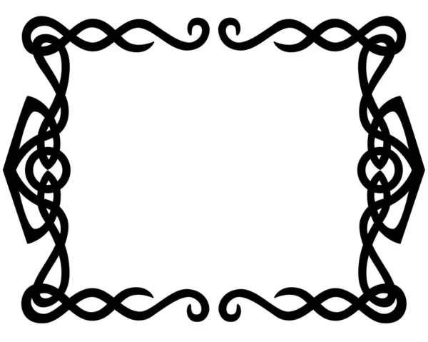 Celtic Style Horizontal Frame Vector Silhouette Template Frame Text Images — Stockvector