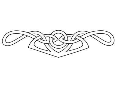 Border or divider for text in Celtic style - vector linear ornament. Separator for coloring book in the form of a Celtic ornament. Outline clipart