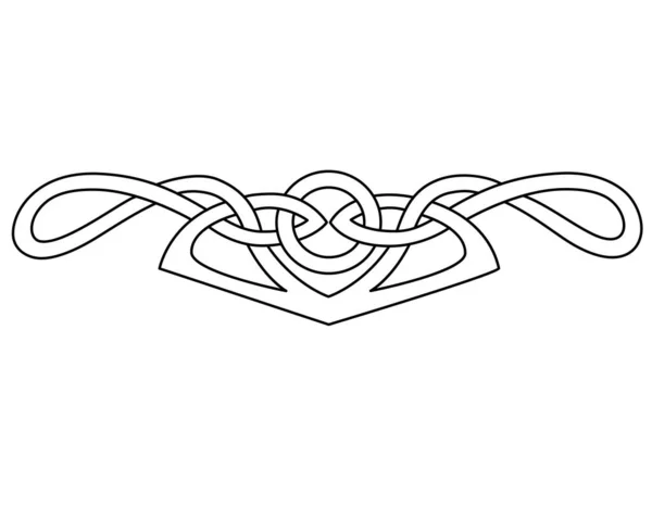 Border Divider Text Celtic Style Vector Linear Ornament Separator Coloring — стоковый вектор