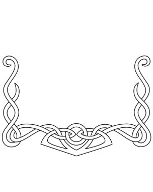 Border, divider or frame for text in Celtic style - vector linear ornament. Divider, frame for a coloring book in the form of a Celtic ornament. Outline clipart