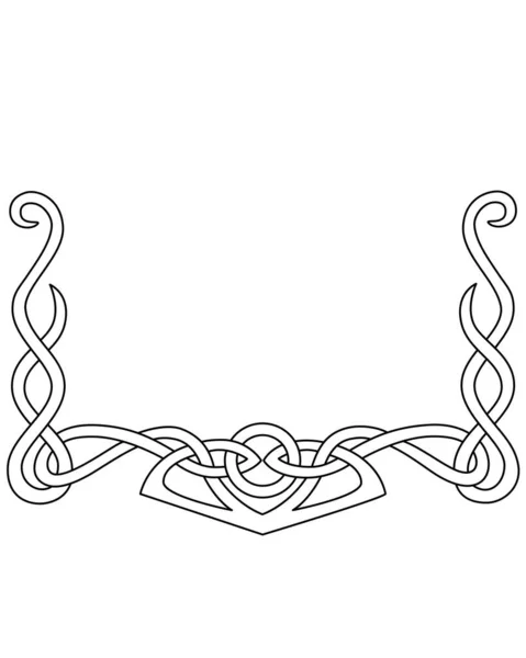 Граница Разделитель Фрейм Текста Кельтском Стиле Векторный Линейный Орнамент Разделитель — стоковый вектор