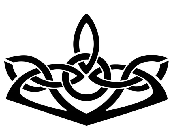 Decorative Silhouette Vector Element Celtic Style Decor Tattoo Logo — стоковый вектор