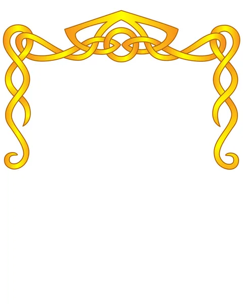 Разделитель Граница Текста Кельтском Стиле Золотым Цветом Векторный Полноцветный Элемент — стоковый вектор
