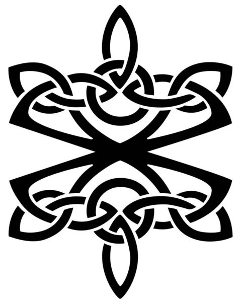 Vinheta Elemento Vetorial Silhueta Decorativa Estilo Celta Para Decoração Tatuagem —  Vetores de Stock