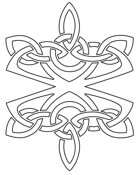 Элемент Кельтского Стиля Татуировки Логотипа Декора Векторный Линейный Элемент Окраски — стоковый вектор