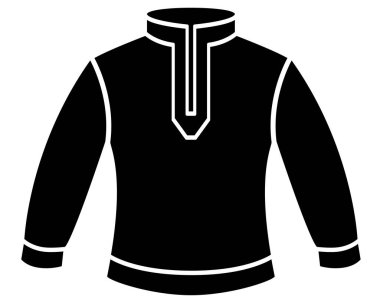 Gömlek, Ukrayna erkek gömlek şablonu - logo ya da piktogram için vektör siluet resmi. İşaret veya simge için uzun kollu Ukraynalı erkek gömleği.