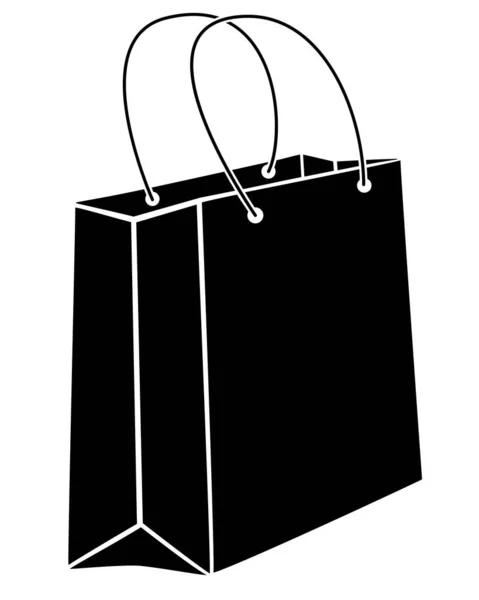 Kağıt Torba Hediye Paketi Logo Piktogram Için Vektör Siluet Resim — Stok Vektör