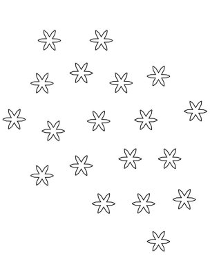 It's snowing, a sign of a weather phenomenon, snowflakes - a vector linear picture for coloring. Outline. Snowflakes for coloring book