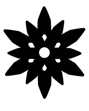 Snowflake, weather phenomenon sign - vector silhouette picture for logo or pictogram. Snowflake for sign or icon