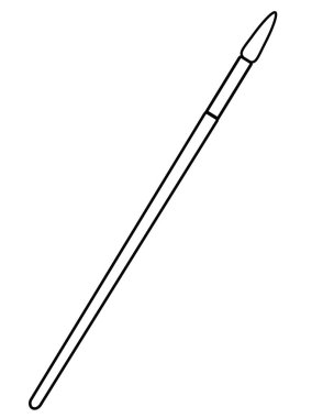 Paintbrush, art tool - vector linear picture for coloring. Outline. Brush element for coloring book