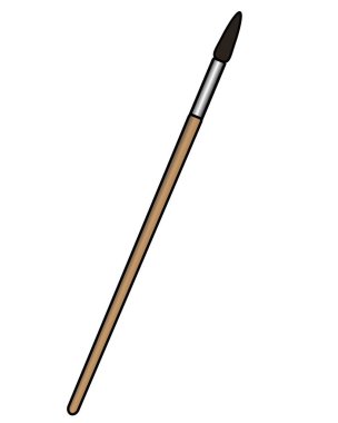 Paintbrush, art tool - vector full color picture. Art brush, stationery.