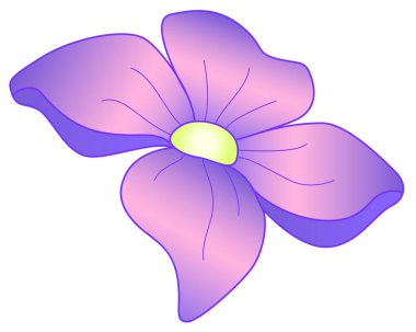 Flower from hydrangea inflorescence - vector full color element. Purple delicate hydrangea flower