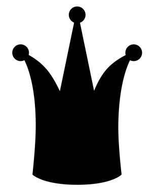 Şekillendirilmiş küçük taç - logo veya piktogram için vektör siluet resim. Simge veya işaret için diyadem resmi